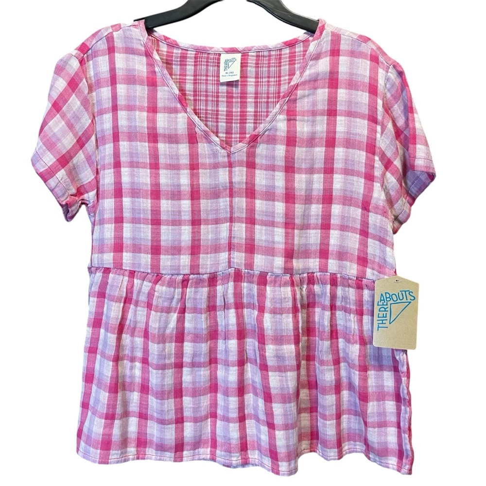 Thereabouts Pink Plaid NWT Girls XL